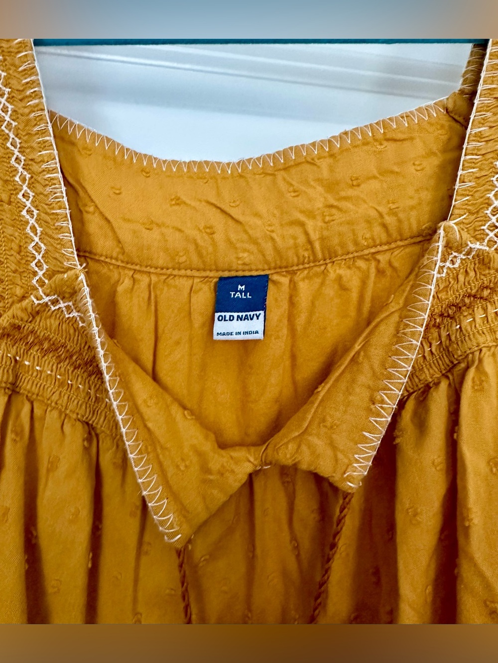 Old Navy Mustard Yellow Tiered Boho Maxi Dress With Tassels Size MTall - Picture 4 of 5